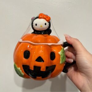 Hello Kitty Halloween Pumpkin Mug with Lid